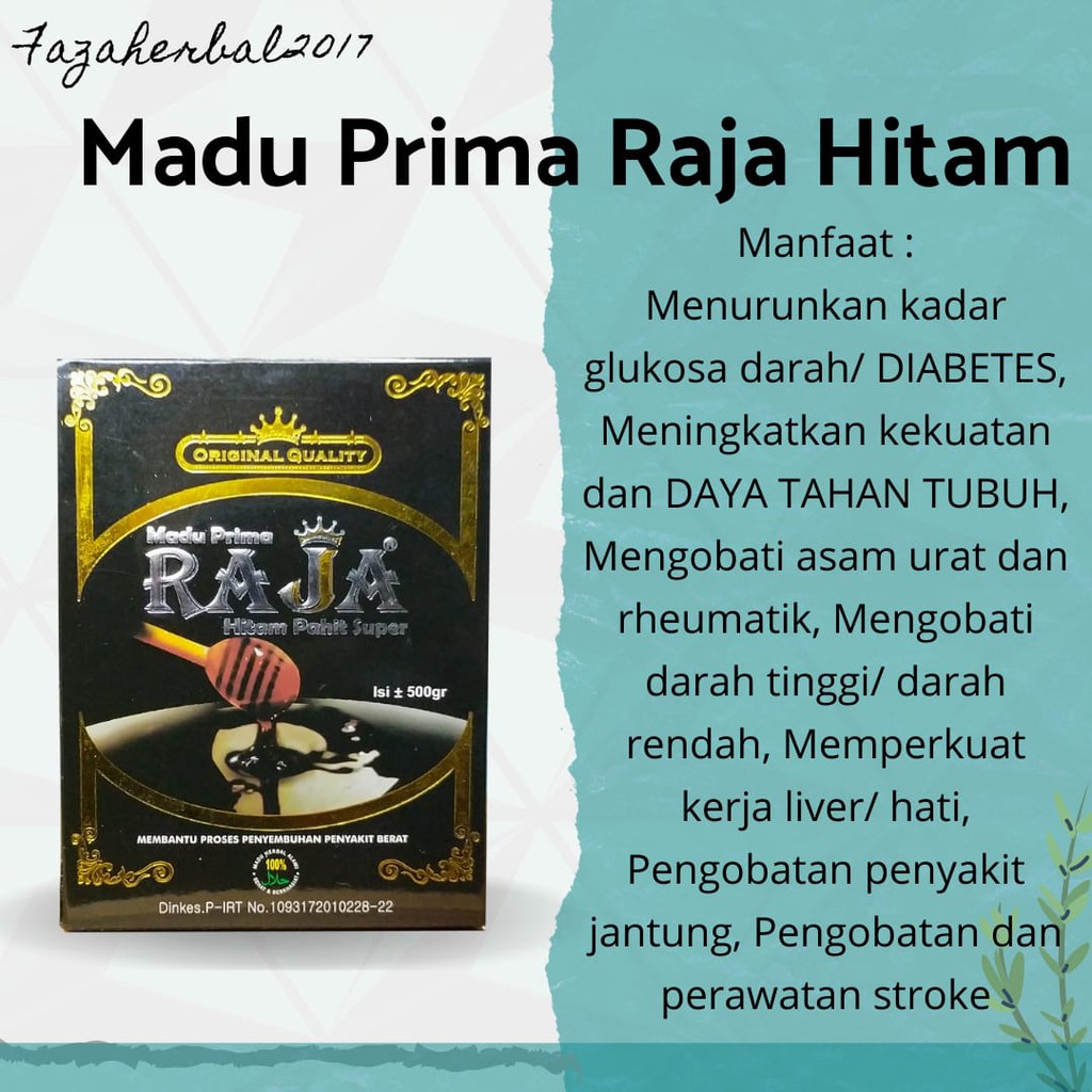 Madu Prima Raja Hitam Pahit Super 500 gr