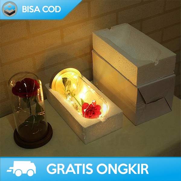 LAMPU TIDUR DEKORASI BUNGA MAWAR LED ACEVIVI BEAUTY ANG THE BEAST ORI