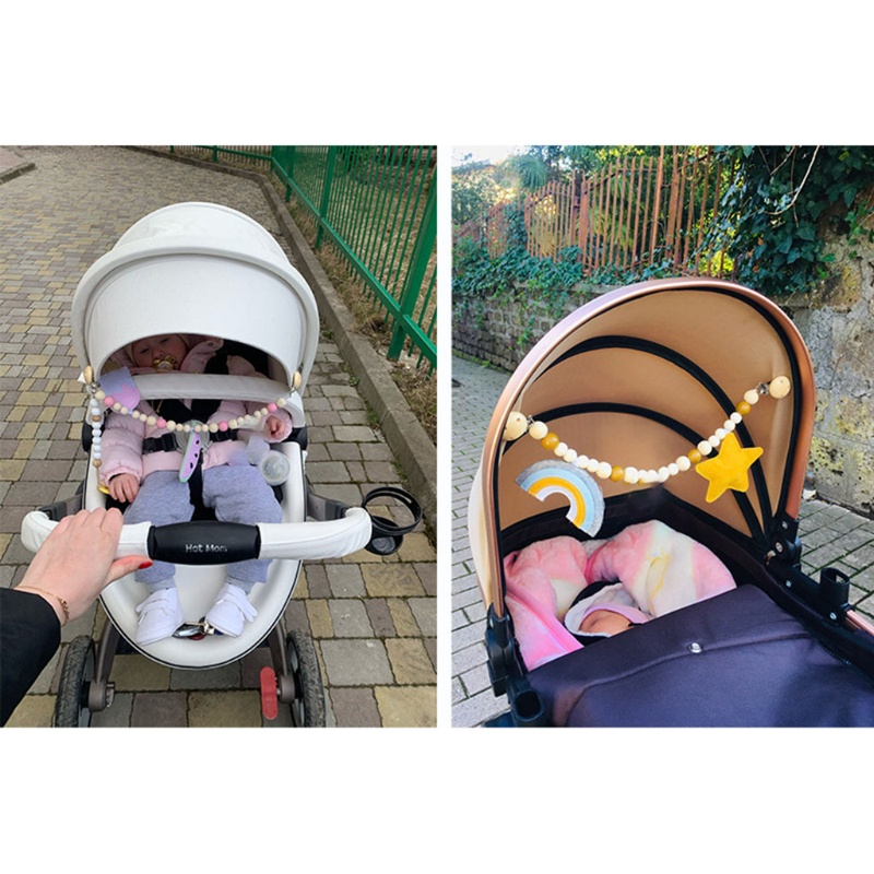 Mary Mainan Teether Manik-Manik Kayu Untuk Stroller Bayi