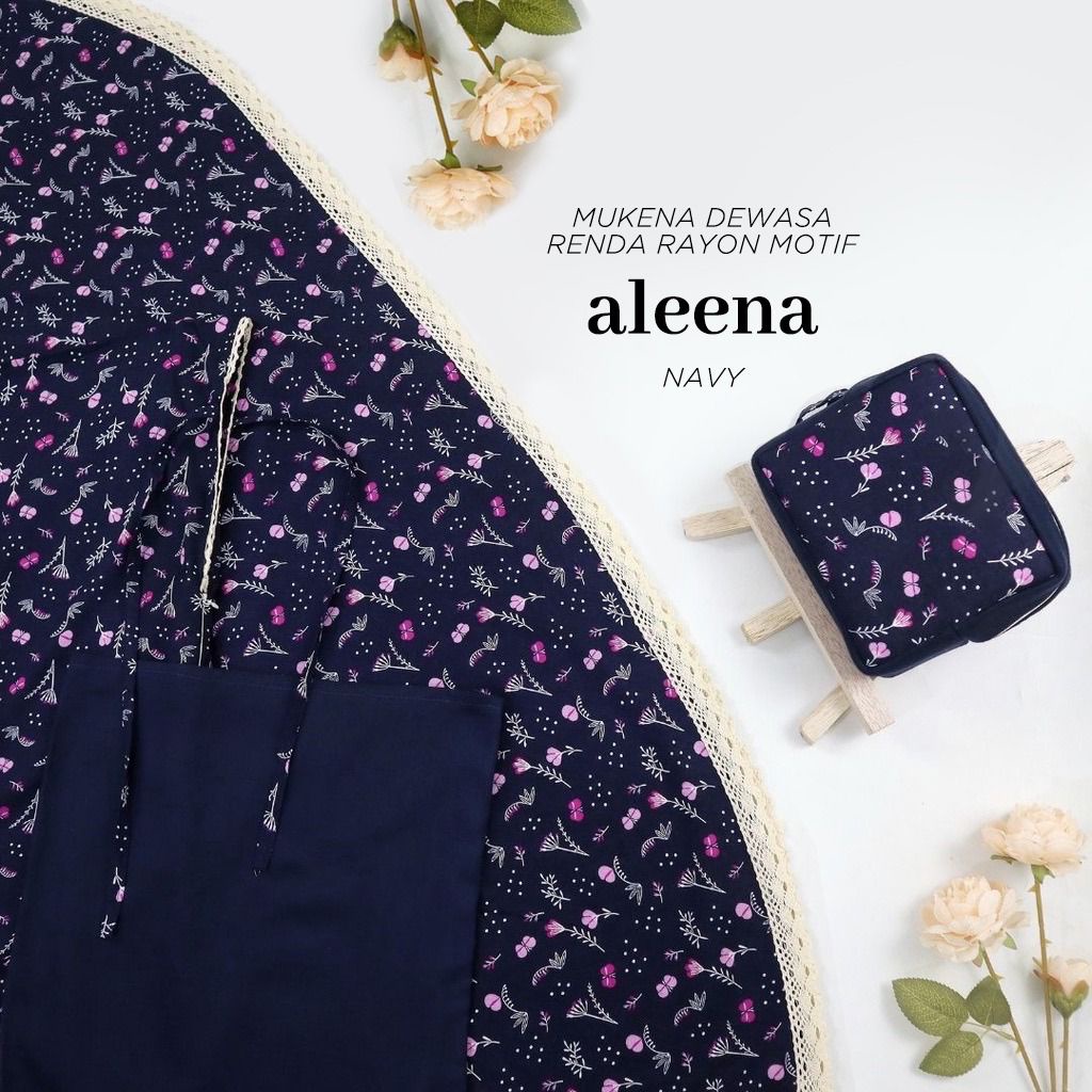 PUSAT MUKENA TASIK - MUKENA DEWASA RENDA RAYON MOTIF ALEENA