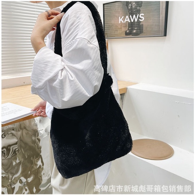 LOYA Shoulderbag Bulu Motif Love Polos Tas Bahu Jinjing Tenteng Wanita Remaja Cute Shoulder Bag Korean Style By Chikoisme NR