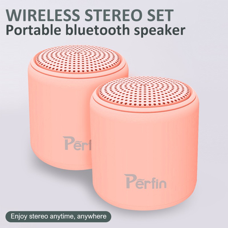 Perfin PFITWS01 TWS speaker bluetooth portabel mini Pink