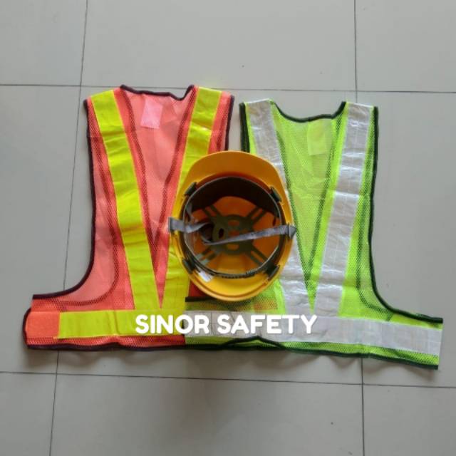 Paket Safety Proyek Full Set Helm Asa Plus Rompi V Guard Polyester Warna Bisa Riquest