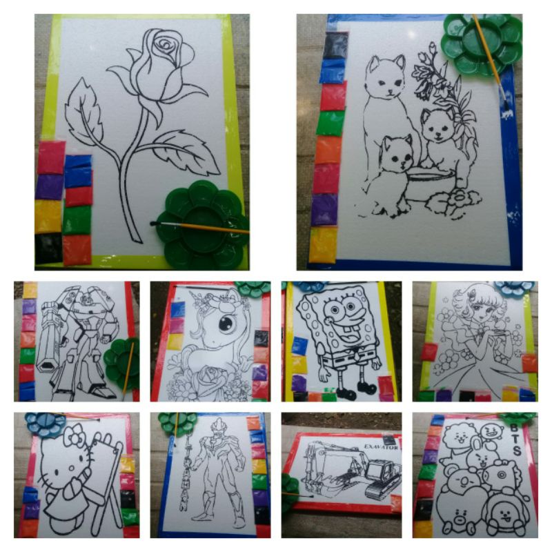 

mewarnai bahan styrofoam paket /10 gambar 30×40×1cm +10 koas cat air + 10 palet tempat cat air + cat warna 1 gambar 6 warna