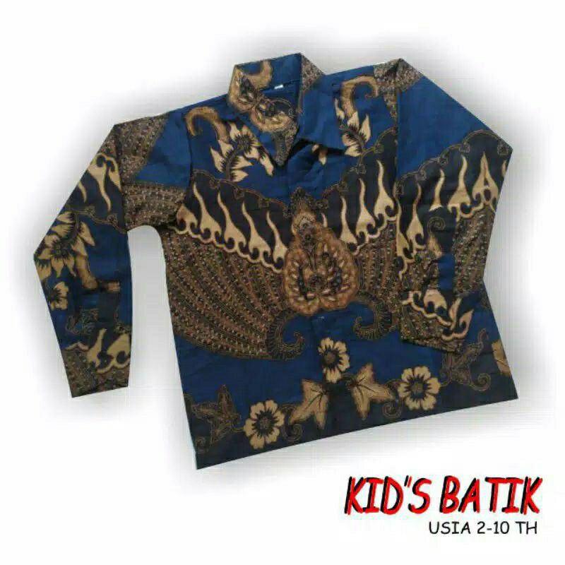 Baju batik anak laki-laki lengan panjang bisa buat sekolah hari batik