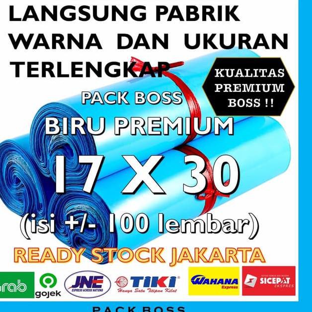 

Readyl.!>245VX PREMIUM * BIRU 17x30 (+/-100 lembar) Polymailer Amplop Plastik Kurir