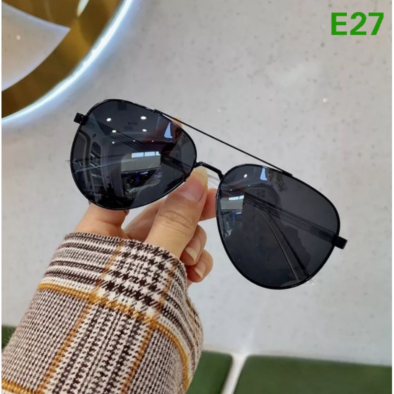 GRATIS ONGKIR E ( E00027 ) KACAMATA GAYA MODEL PILOT FULL HITAM PRIA / WANITA / HARGA GROSIR KACAMAT