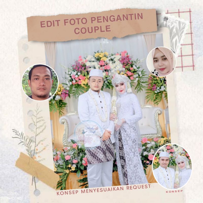Edit Foto Pengantin Couple Tanpa Cetak