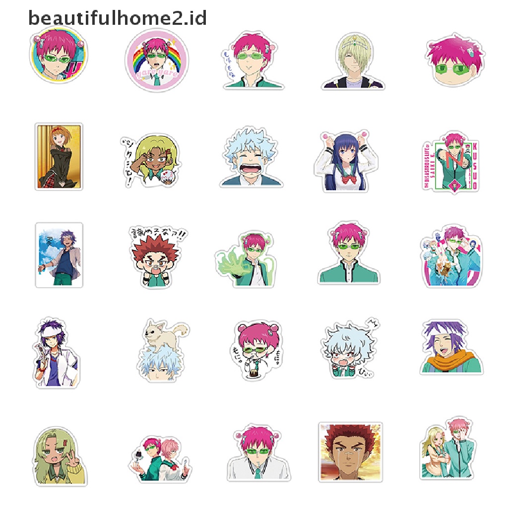 (beautifulhome2.id) 50pcs Stiker Graffiti Saiki Kusuo no sai-nan Untuk Laptop / Skateboard