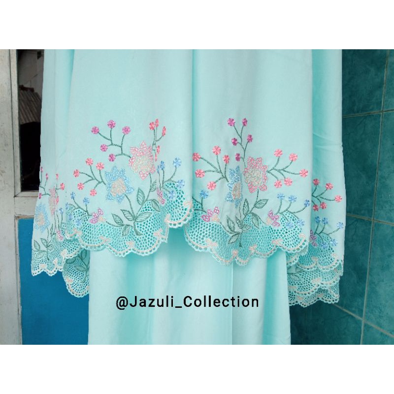 Mukena Telekung Premium Dewasa Bordir Manual Tasik BUNGA KERANCANG free Tas