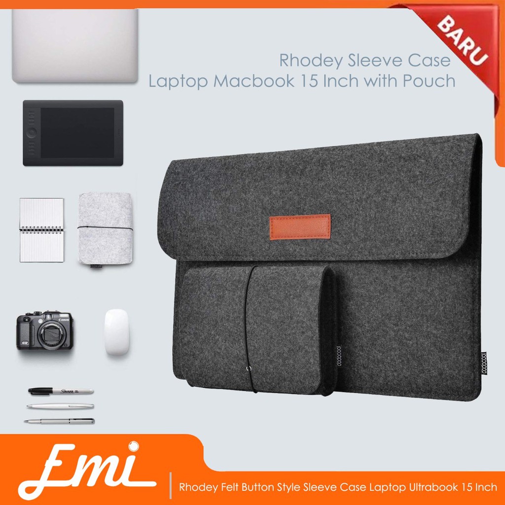 Rhodey Sleeve Case Laptop Macbook 13 inch &amp; 15 Inch with Pouch