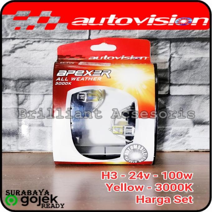 H3 - Lampu Bohlam Halogen Xenon Yellow Kuning