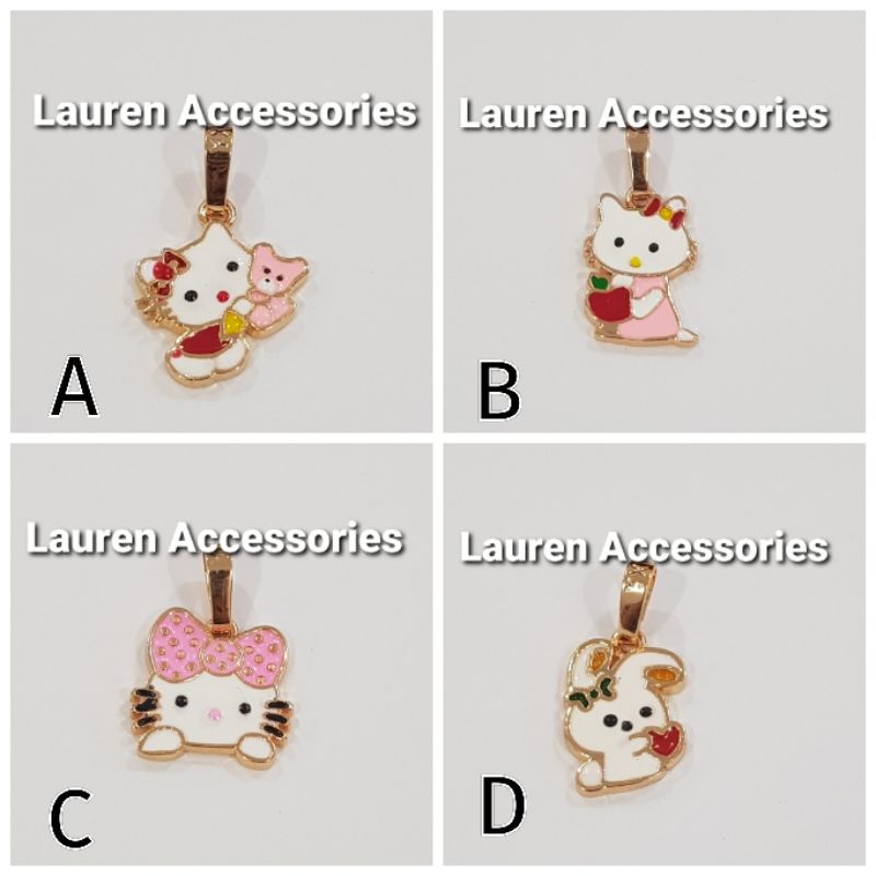 Liontin Bandul Anak Karakter Hello Kitty Kelinci  Perhiasan Imitasi Lapis Emas Kuning LT 3148