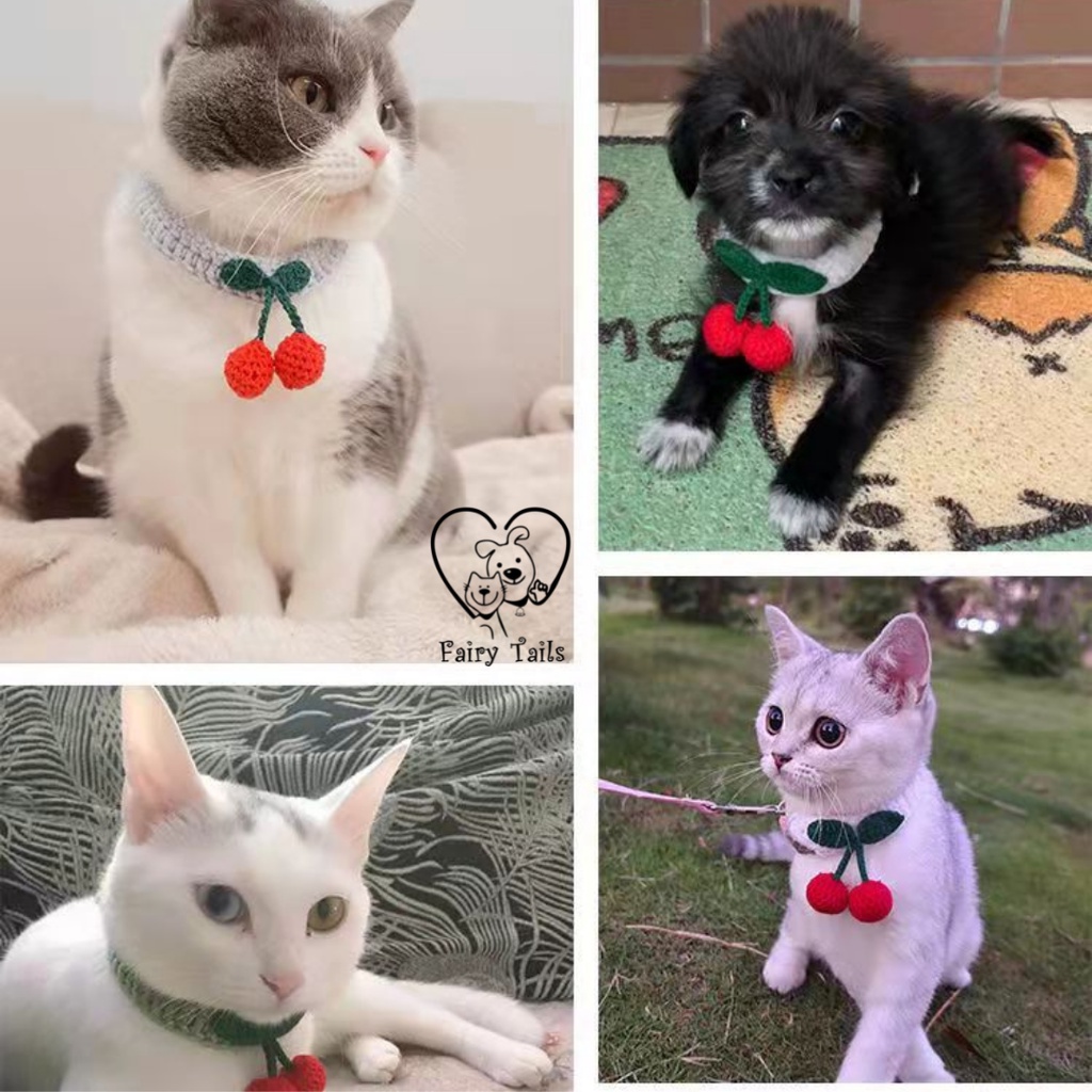 Kalung Rajut Bahan Wol Lembut Untuk Anabul Anjing dan Kucing Stylish dan Nyaman / Aksesoris Baju Kalung Anabul / Pet Necklace for Dog and Cat