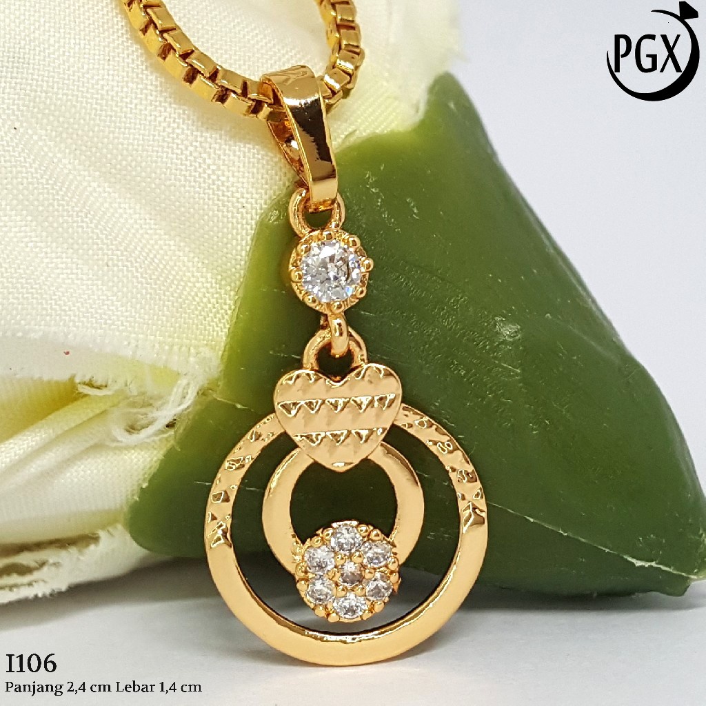 PGX Liontin Kalung Xuping Wanita Aksesoris Fashion Perhiasan Lapis Emas  - I106