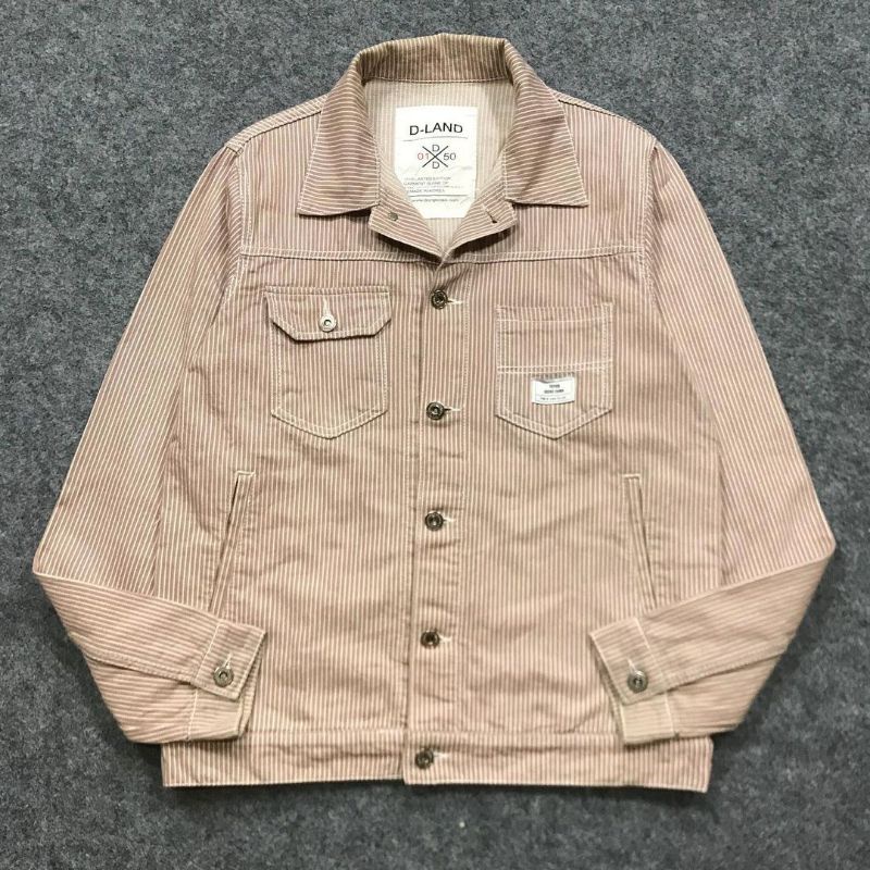 TRUCKER JACKET HICKORY DLAND CREAM