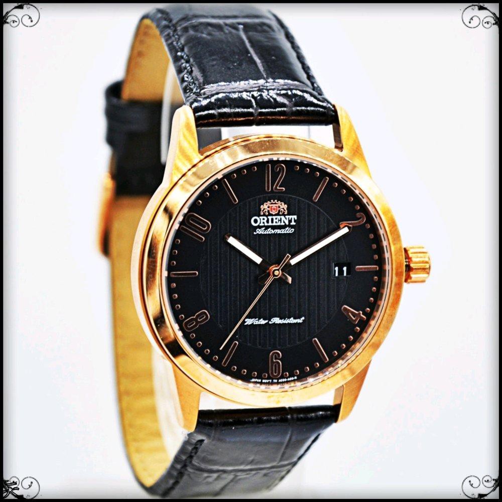 Jual Jam Tangan Automatic Pria ORIENT FAC05005B0 Rose Gold Black Leather Premium Original Terbatas