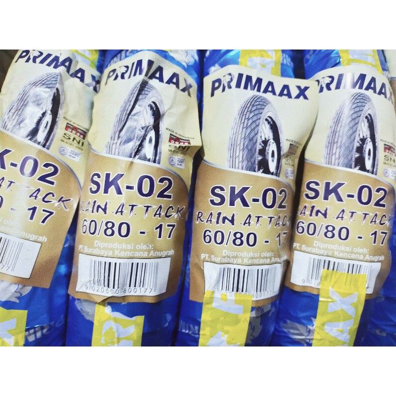 PRIMAAX BAN LUAR TYPE SK01 SK02 60/80-17 TUBETYPE