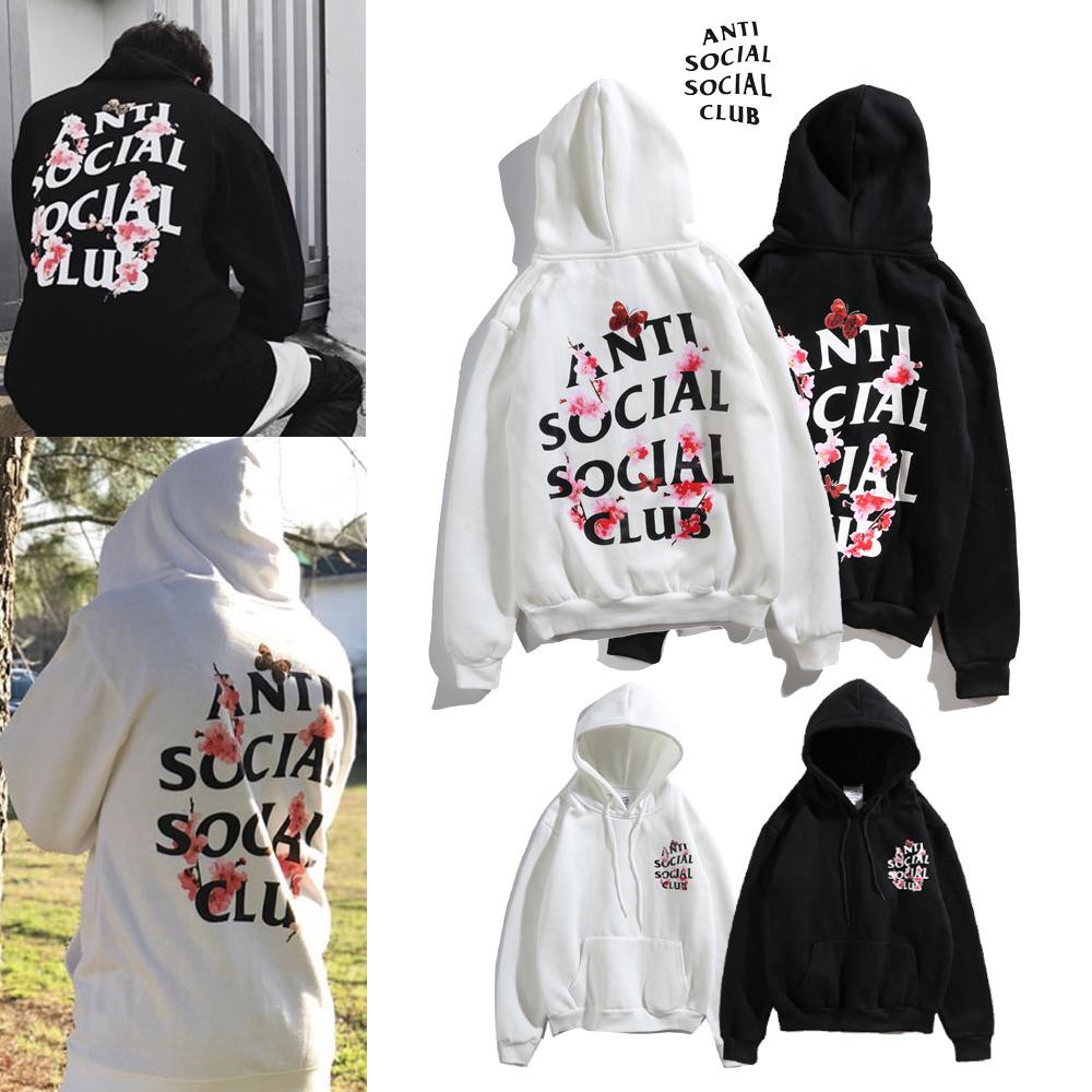 Hoodie Couple Anti Social Social Club Floral Blossom Premium Cotton Fleece