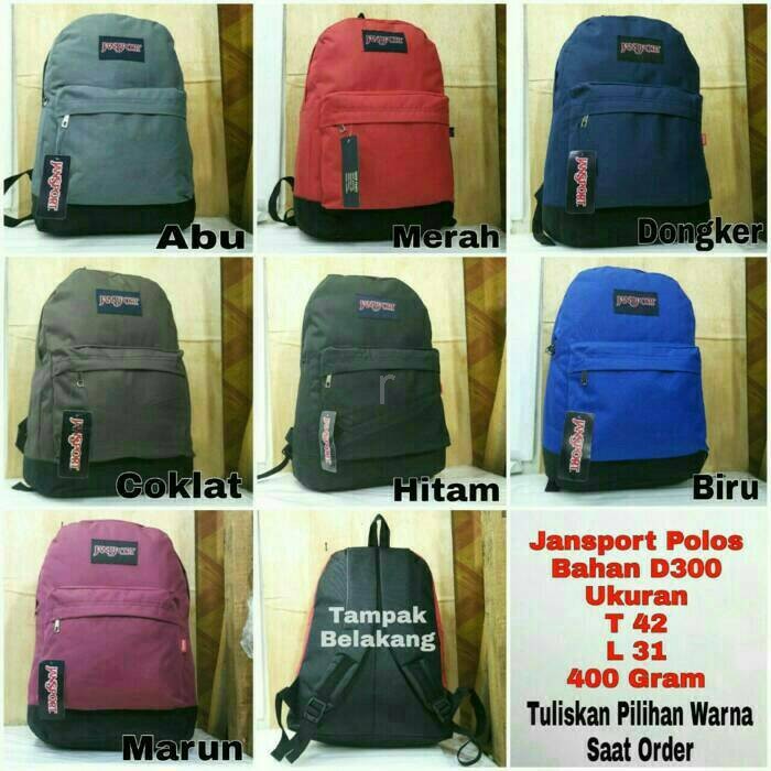 Tas ransel Jansport Polos Pelajar Sekolah