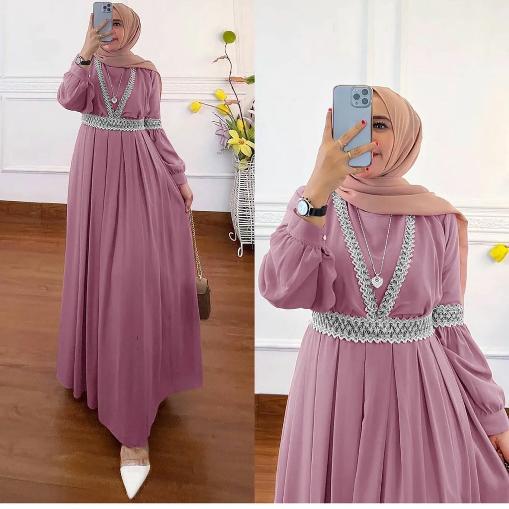 GAMIS CERUTY JUMBO MIX RENDA | UKURAN 5L XXXL XXL XL L M S | QAISHA MAXI