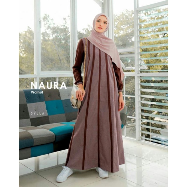 Naura dress Sylla gamis daily gamis Remaja kekinian