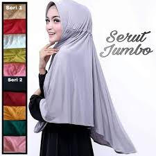 Jilbab instan SERUT JUMBO / serut polos Jokowi jumbo Jersey syari / SERUT Jokowi jumbo Khimar jumbo