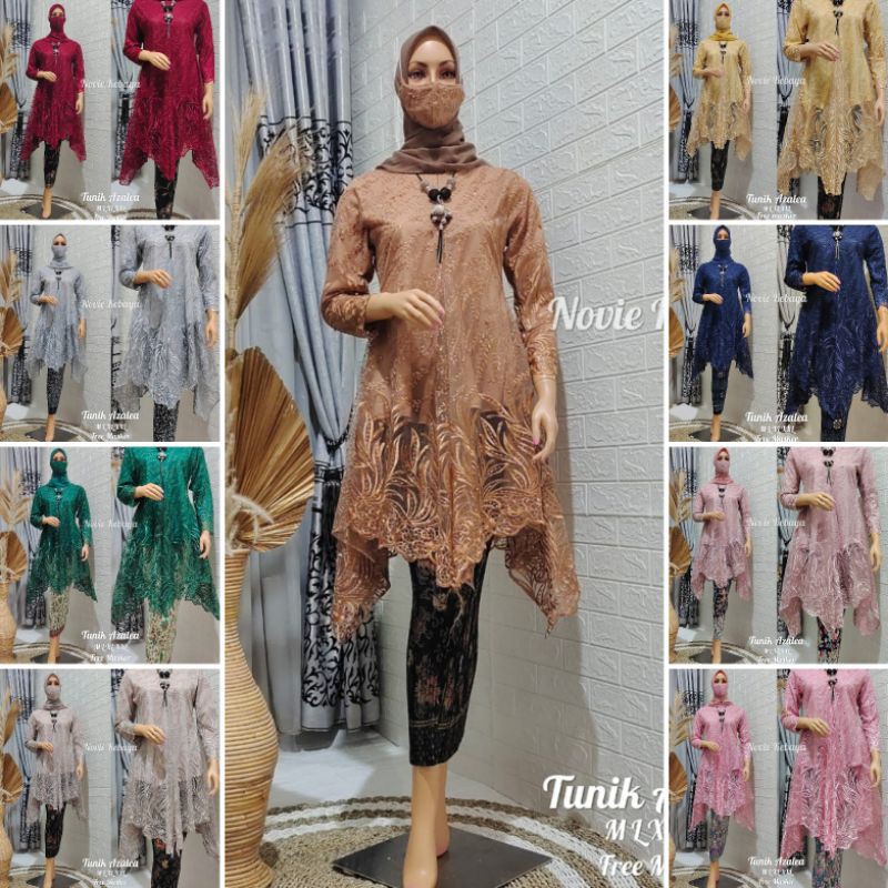 TUNIK AZALEA 3 - TUNIK MODERN - SET KEBAYA TUNIK AZALEA - KEBAYA WISUDA - KEBAYA TULLE MEWAH