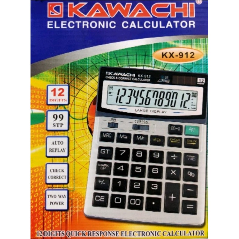 

COD - SFD Kalkulator Electronic Large Display 12 DIGITS KX-912 KAWACHI