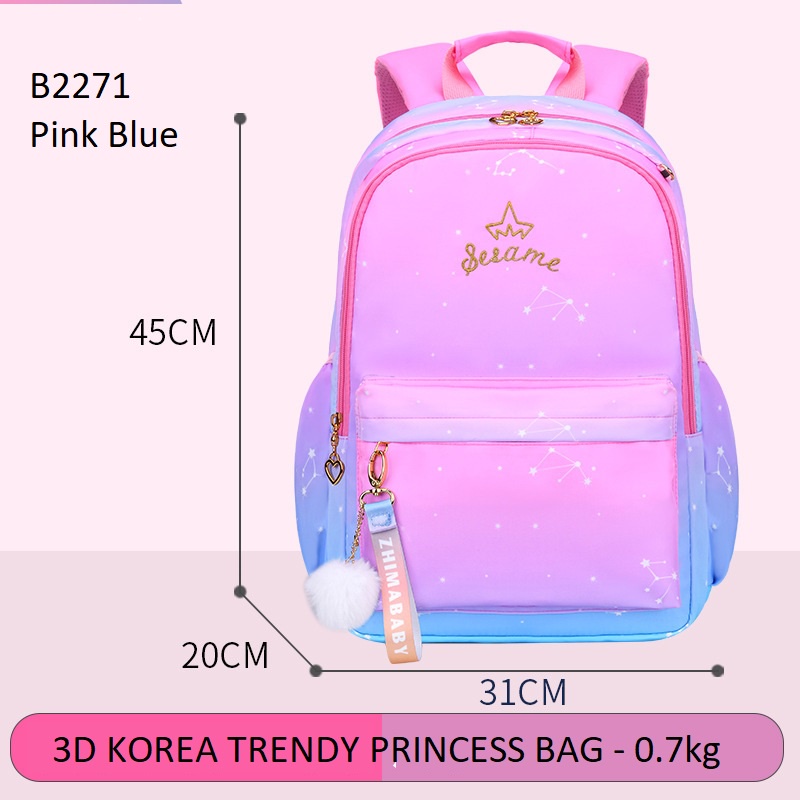 DRAB2271 Tas sekolah anak cewek / ransel anak cewek / Tas sekolah impor