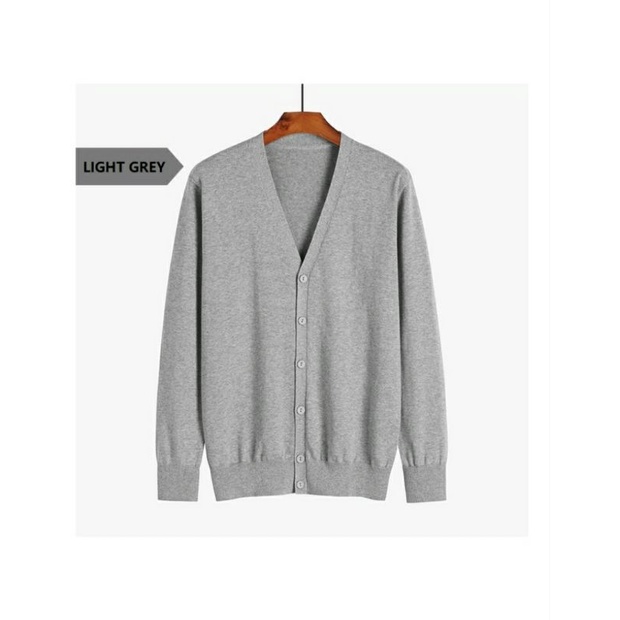 Cardigan Clean light grey / Cardigan Pria Kekinian Warna light grey / Cardigan abu muda Casual dan F