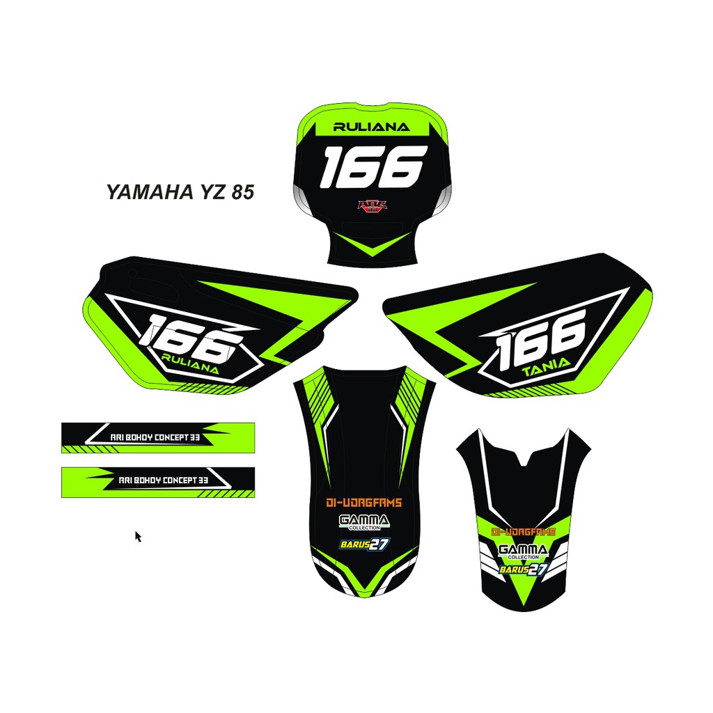 Stiker Decal YAMAHA YZ 85 YZ New YZ Modif Bebek Custom Sticker (5)