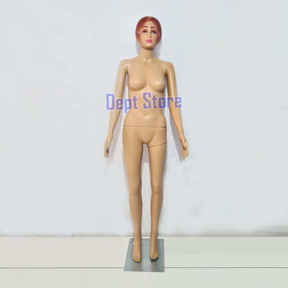 Manekin Full Body Plastik Cewek Rambut Patung Bodi Dewasa Tebal