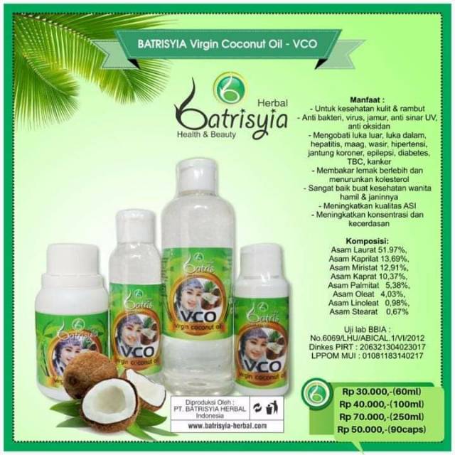 VCO Batrisyia minyak kelapa murni
