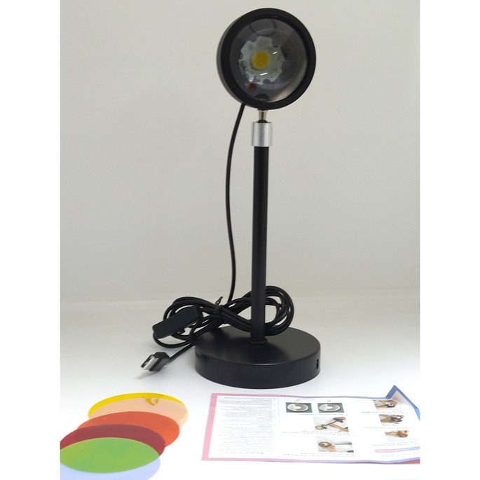 Lampu Sorot Dekorasi Kamar LED Sunset Lamp Model Stand - C-002 - Black