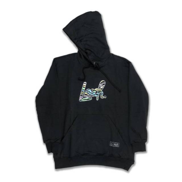 HOODIE LEECH SCRIPT ZEBRA BLACK