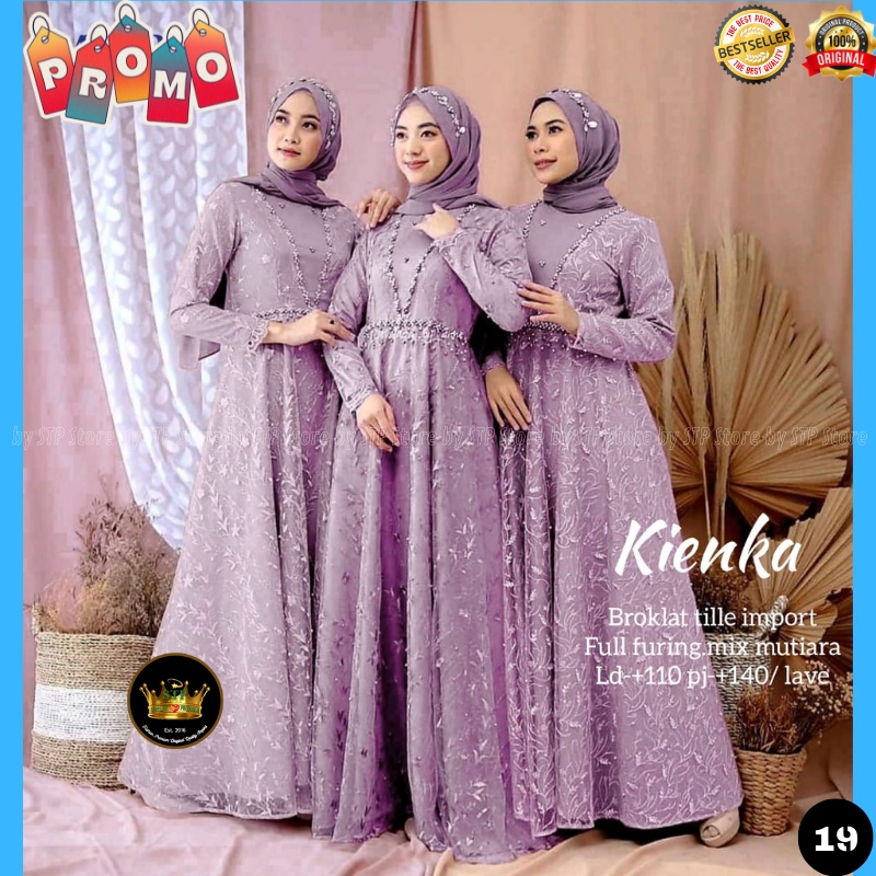 DRESS GAMIS BRUKAT SERAGAM BUSANA MUSLIMAH BROCADE KIENKA ORIGINAL STP SOLO