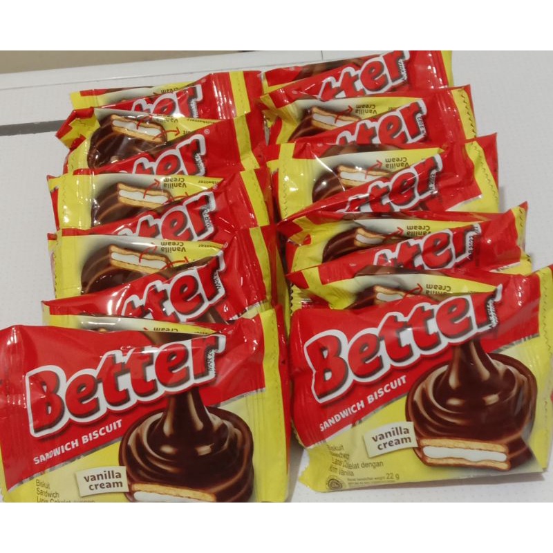 

Better Sandwich Biscuit Renteng (Isi 10sachet@22gr) Beter Renceng