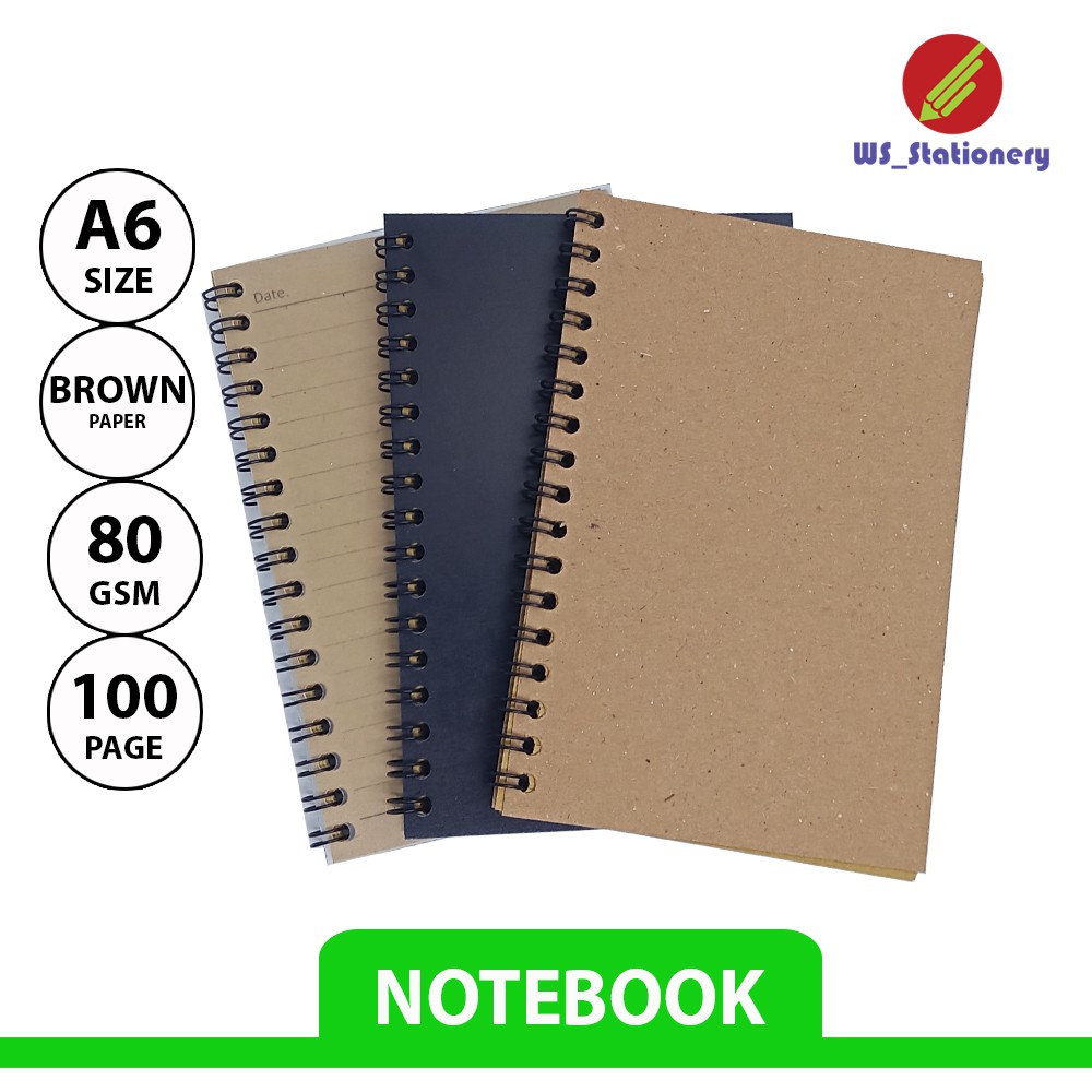 

NOTEBOOKA6/JURNALA6/BROWNPAPER/VINTAGE/BUKU CATATAN A6/GRID/KOTAK2#DOTTED/TITIK2 #BLANK/POLOS