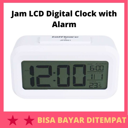 Jam LCD Digital Clock with Alarm / Jam Meja Pintar Smart Weker Beker Alarm Speaker Dengan Bunyi Suar