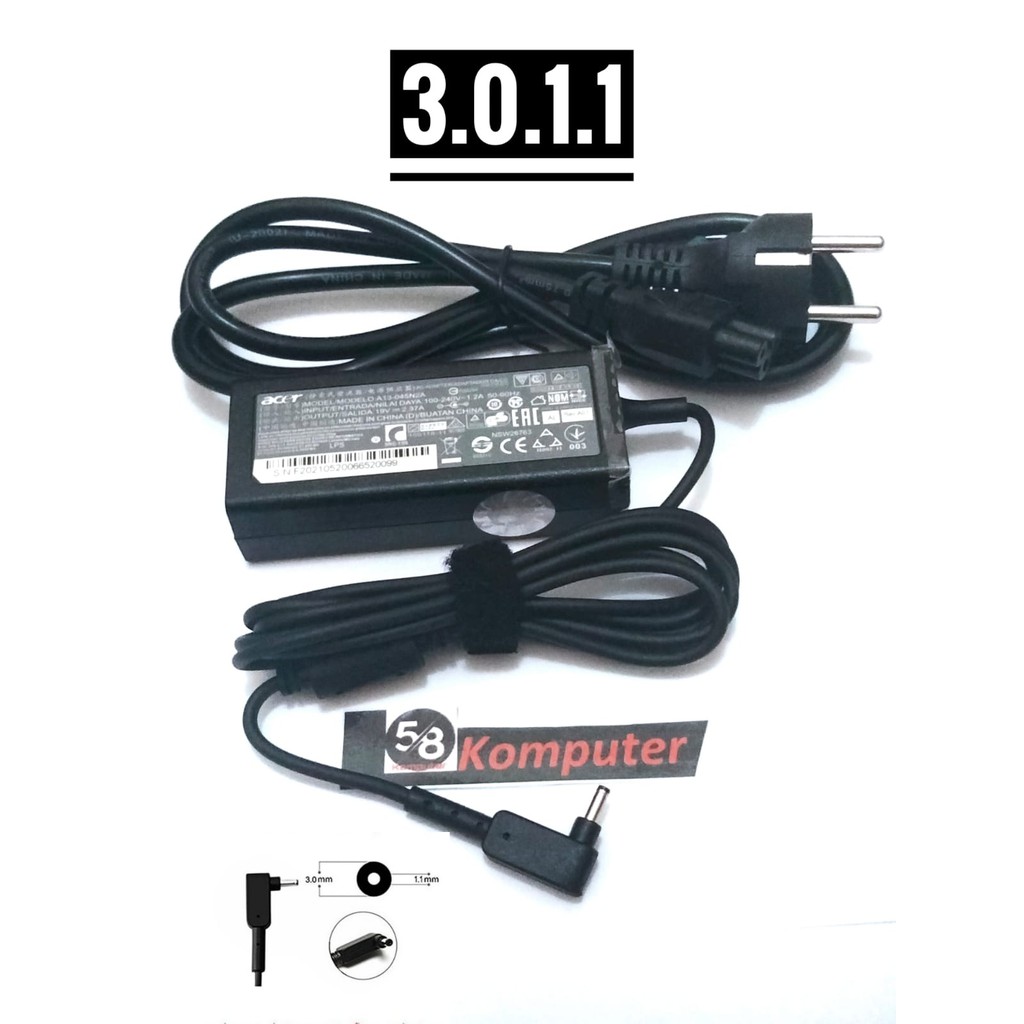 Charger Laptop acer Aspire Switch 12 Switch 11V V3-371-30FA 547H 56RQ 56ZZ 30D9 566 Swift 3 SF314-51-76 19V 2.37A 45W