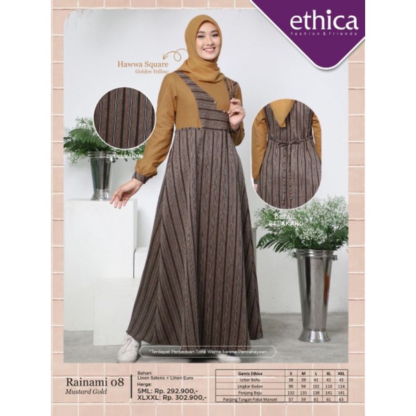 GAMIS ETHICA RAINAMI 08 MUSTARD GOLD DAN RAINAMI 08 DUSTY BLUE