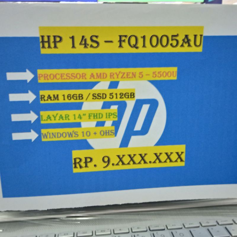 HP 14S - FQ1005AU RYZEN 5 5500U 16GB SSD 512GB