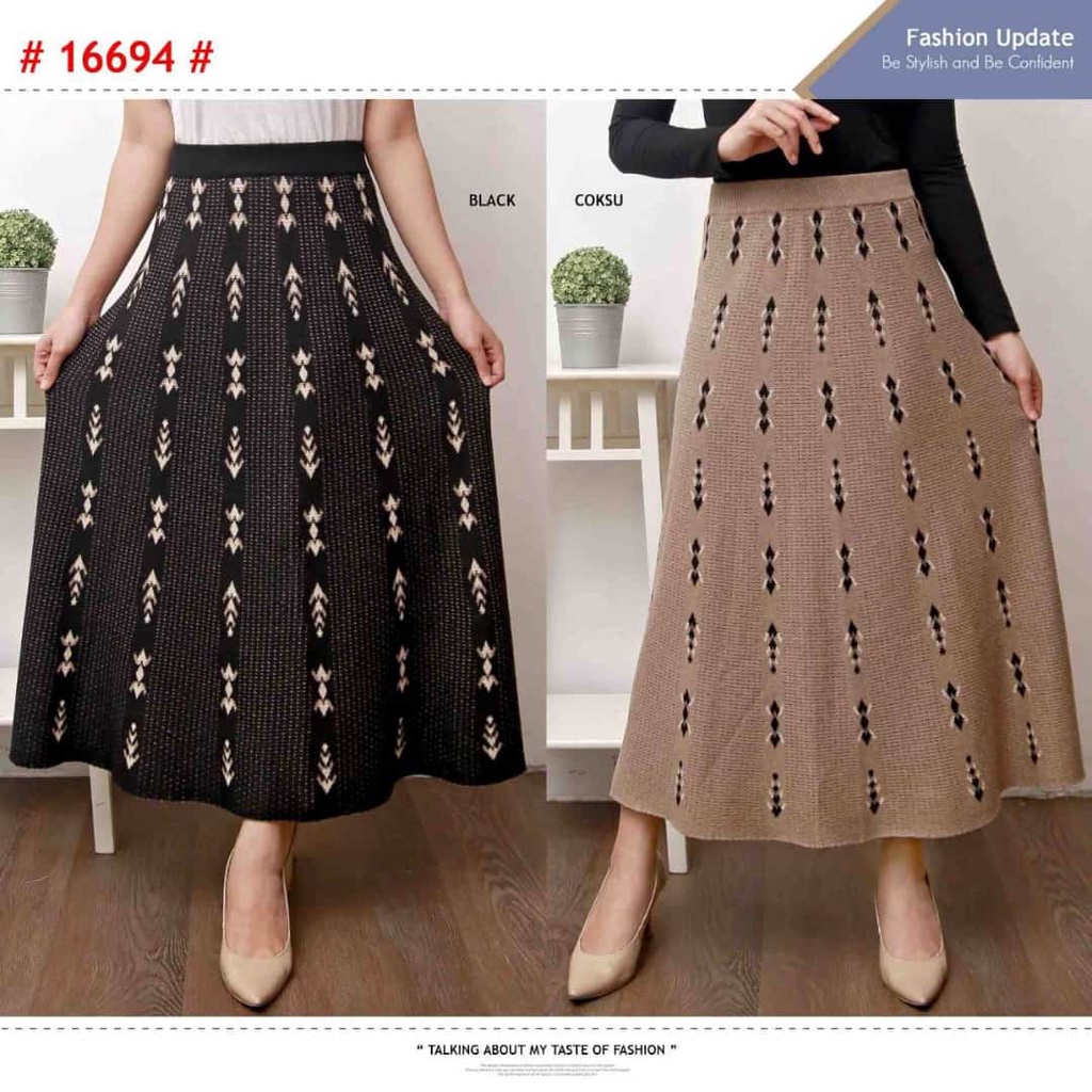 Clara Skirt - Rok Panjang Cotton Knit Premium - Bawahan Rajut Wanita (16694)