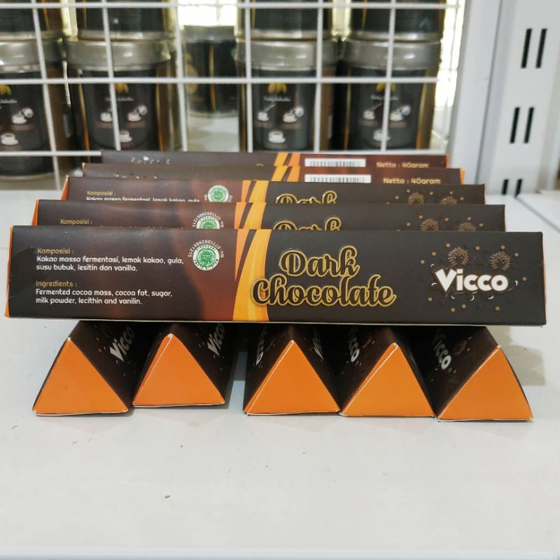 

Vicco Cokelat Segitiga | Milk dan Dark | Cokelat Puslit Jember | Kopi Kakao Shop