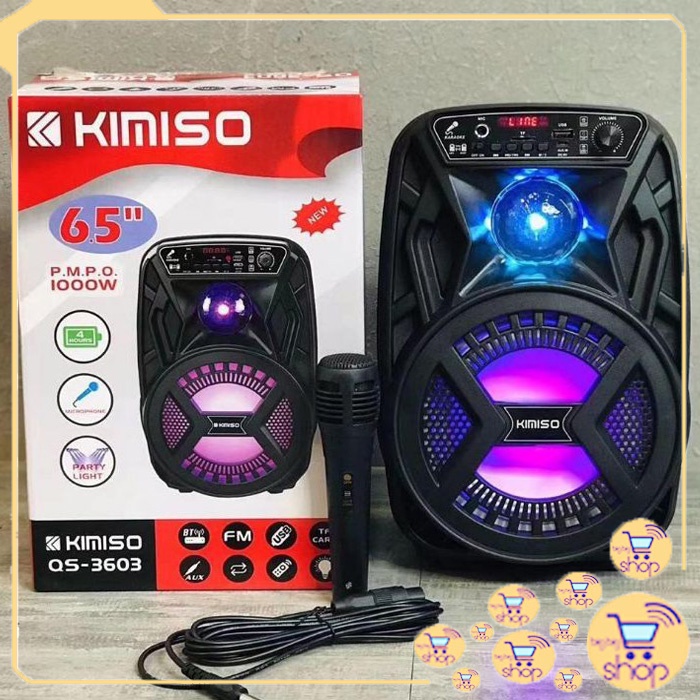 [UKURAN BESAR] SPEAKER BLUETOOTH KIMISO QS3603 6,5 INCH SUPER BASS FREE MICROFON / SPEAKER BLUETOOTH KIMISO QS3603