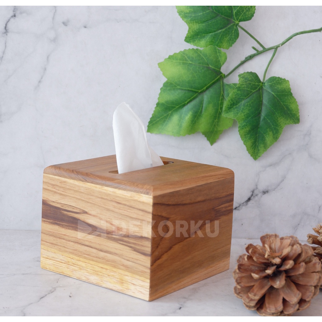 Tempat Tissue Kotak Kayu Jati