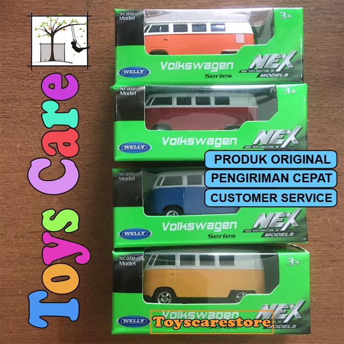 WELLY NEX 1963 VW VOLKSWAGEN T1 BUS SET 4 PCS SKALA 60 - T2 T3 TRANSPORTER BEETLE PICKUP VAN PROMO