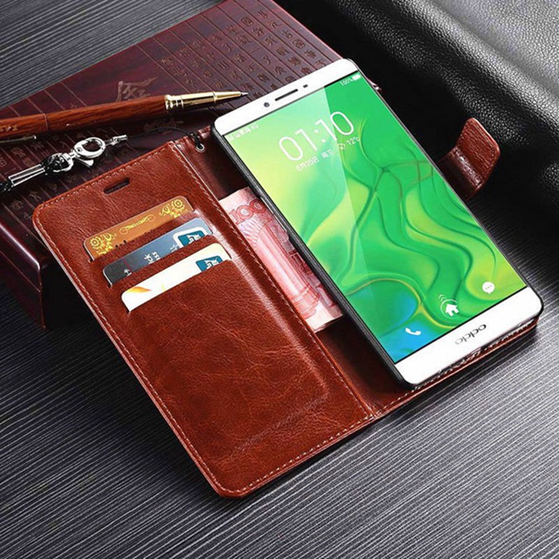 Flip Case Kulit Premium dengan Penutup Magnetik    untuk oppo