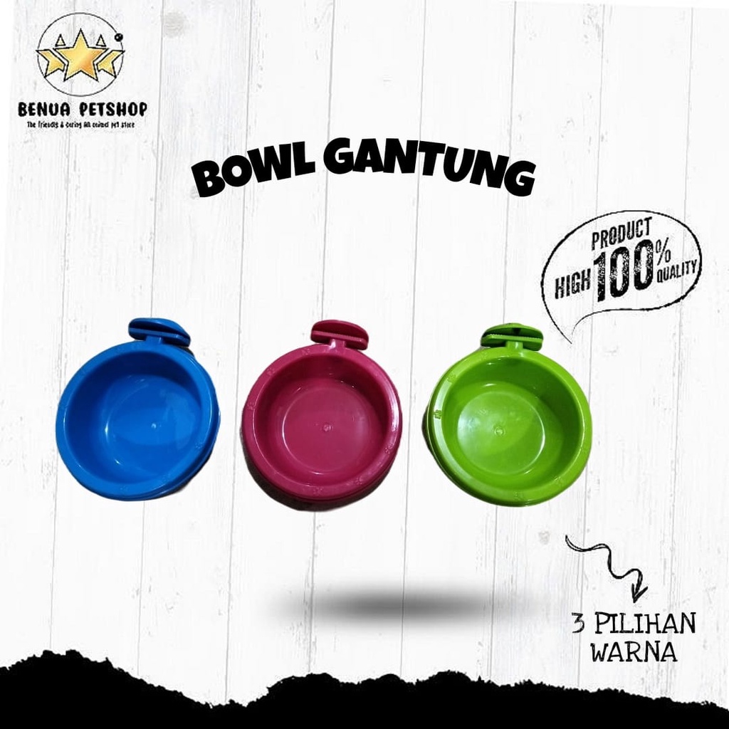 BOWL SINGLE GANTUNG TEMPAT MAKANAN KUCING/ANJING